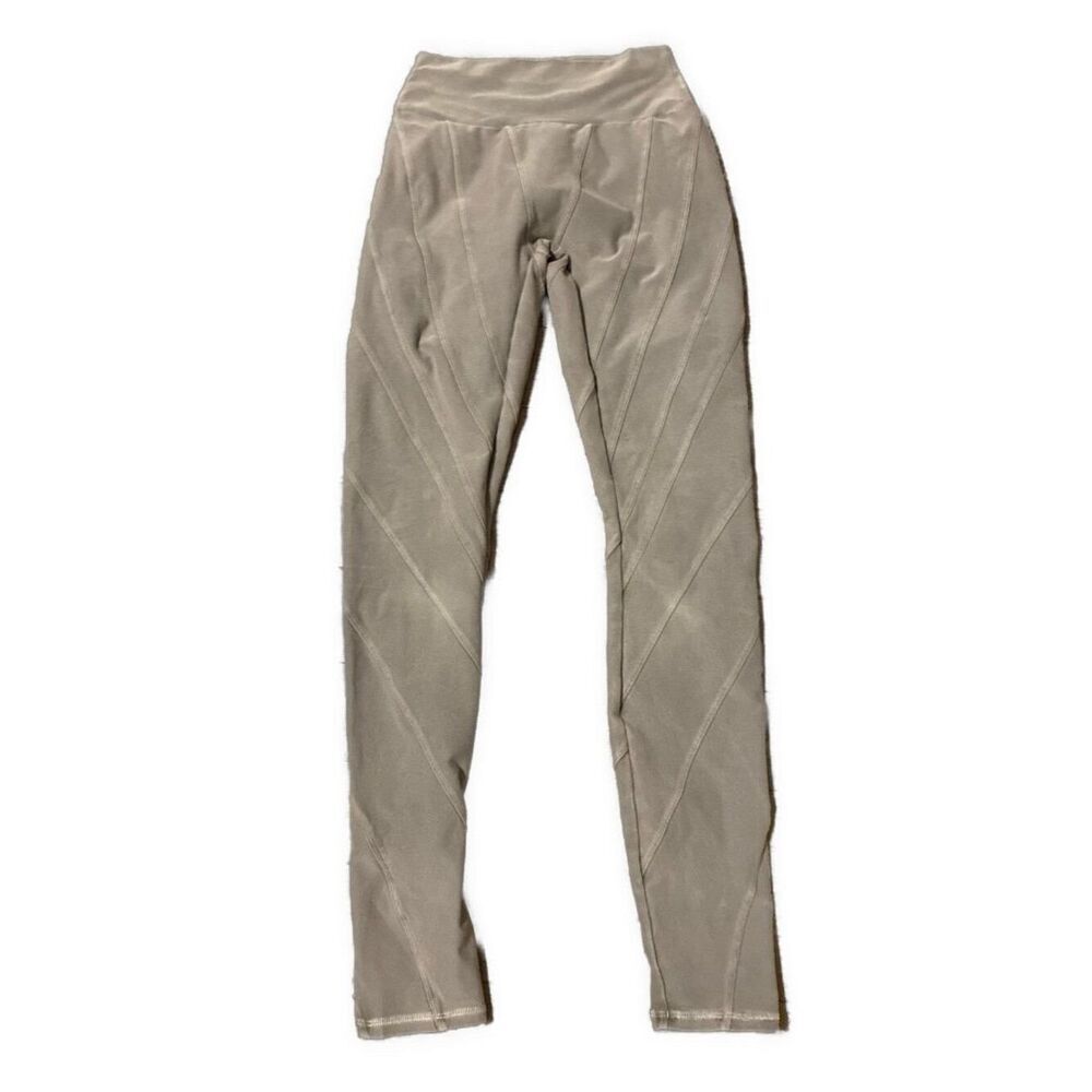 Alo RARE Women’s Solid Gray Side Stitch Moto Mid Rise Leggings Xs